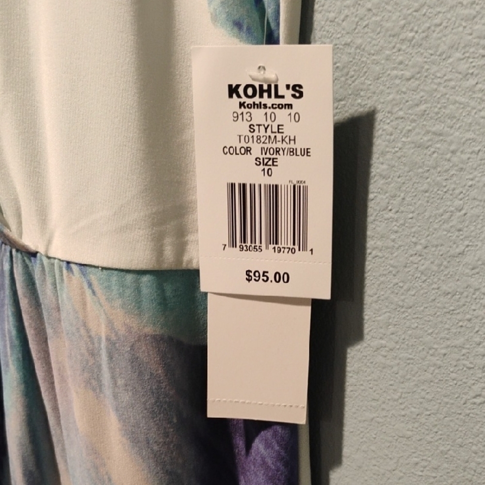 SUITE 7 Blue & White Halter-Style Maxi Dress - Picture 3 of 9